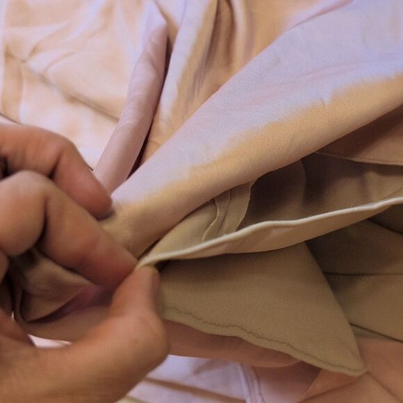 NWOT After Six Whisper Satin Maxi Dress Draped Tulip Gown Toasted Sugar Pink 14 - Picture 6 of 15